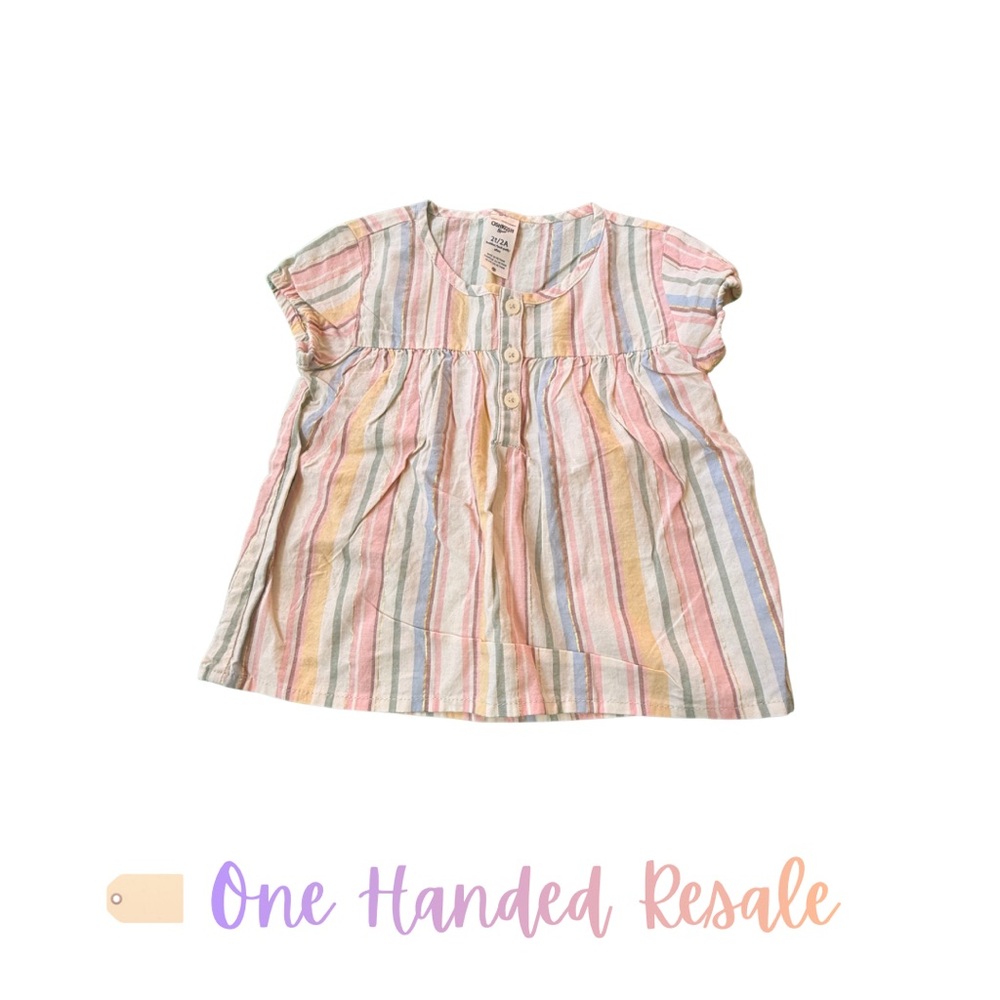 ⭐️ OshKosh B'gosh Pastel Multicolor Striped Kids Girls Blouse 2T
